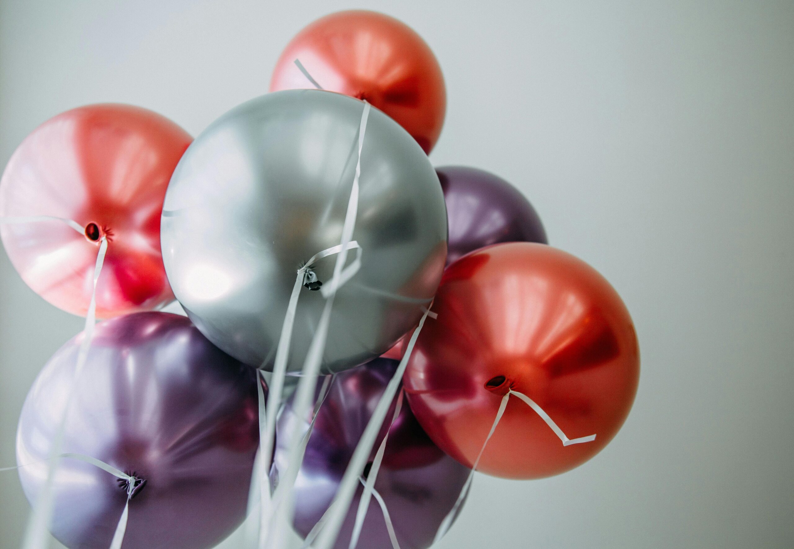 Colorful balloons on strings