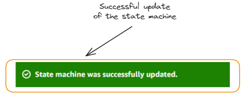 Success message for the state machine creation (Image by Author)