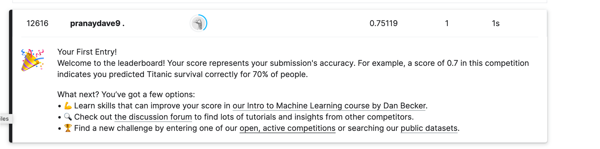 Kaggle rank before (image by author)